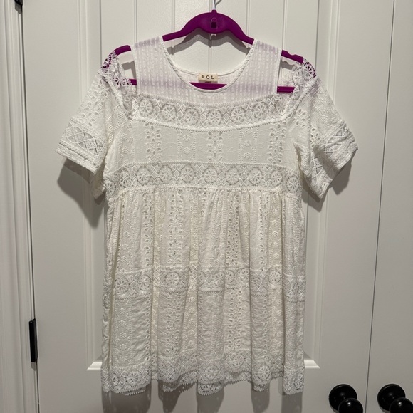 POL Women's White Lace Blouse - Picture 3 of 8